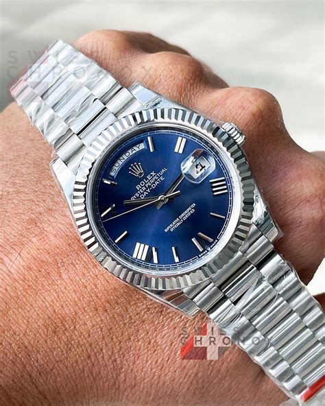 rolex day date 40 mm chochalate blue|Rolex Day-Date watches.